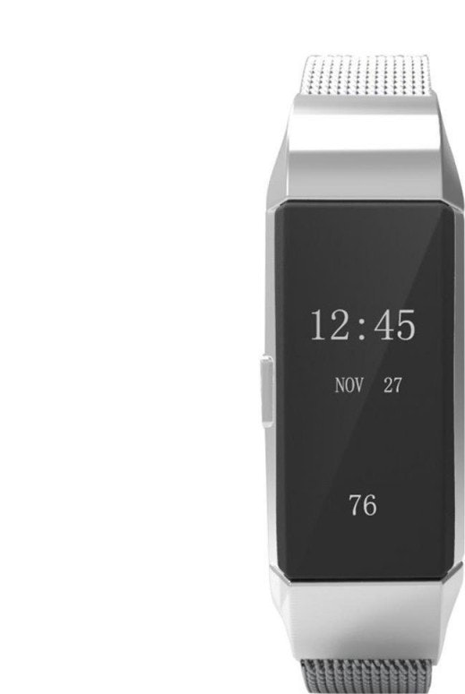 Fierro Correa de acero para Fitbit charge 2 plateada