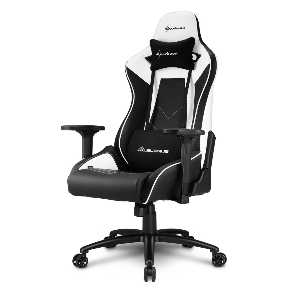 Sharkoon ELBRUS 3 Silla para videojuegos universal Asiento acolchado Negro, Blanco