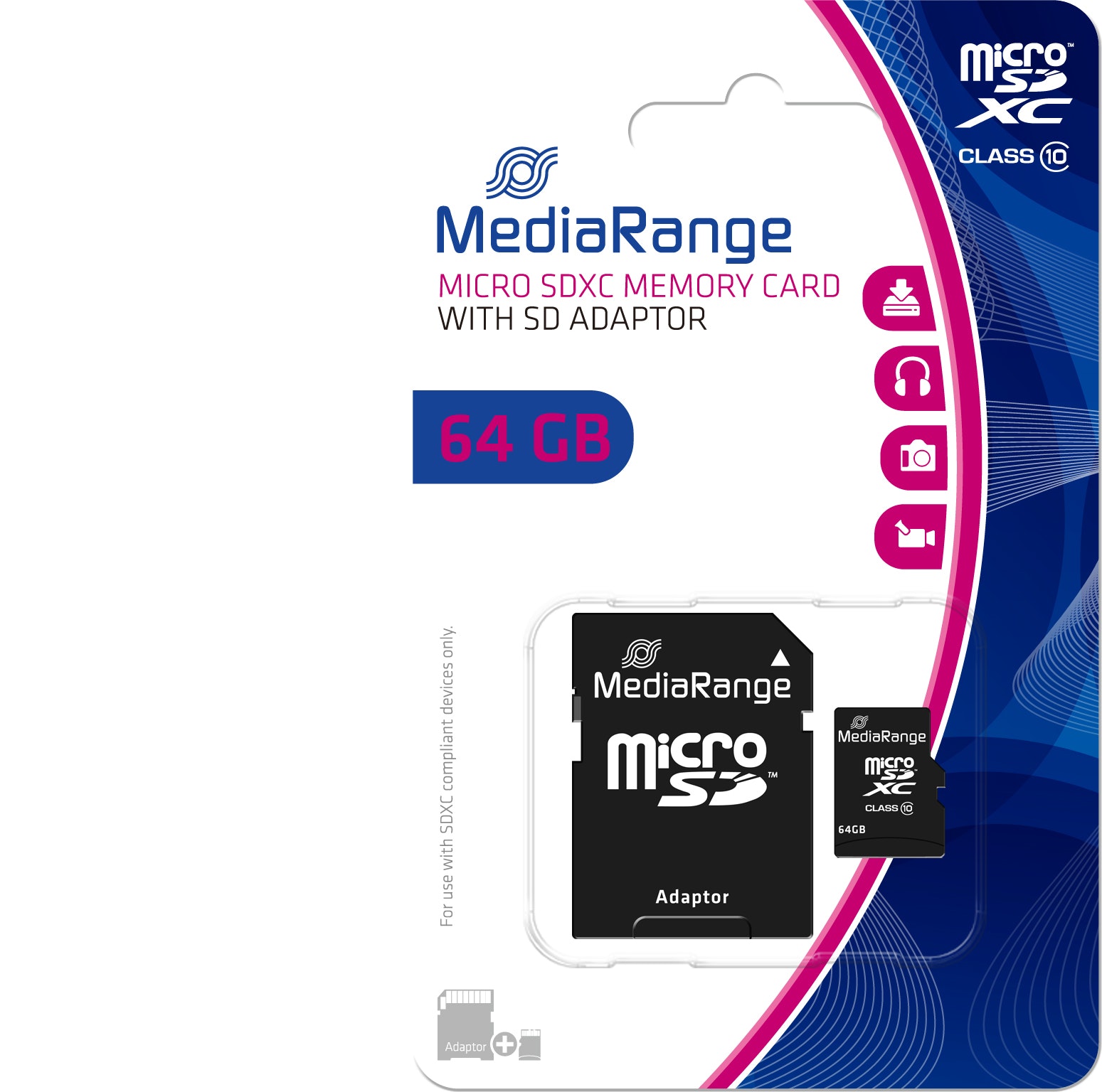 MEDIARANGE MediaRange MR955 memoria flash 64 GB MicroSDXC Cla