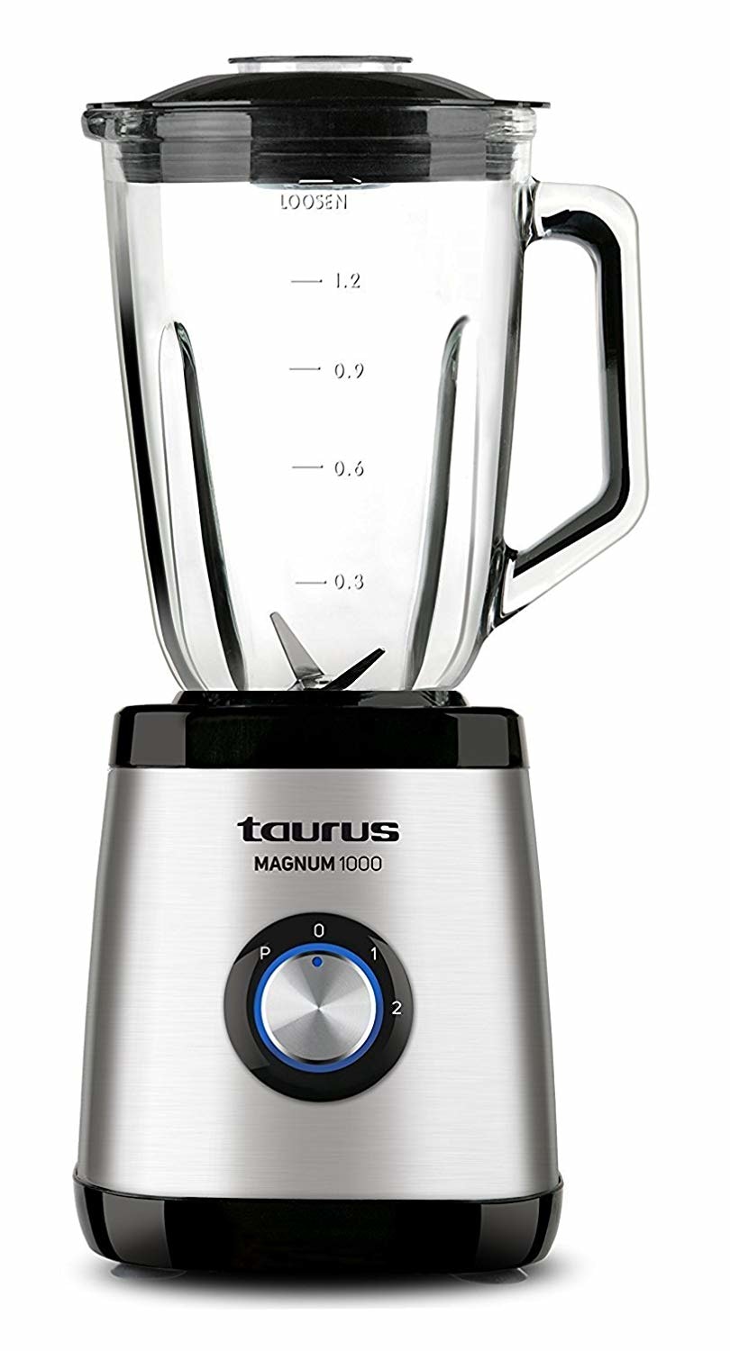 Taurus Optima Magnum 1000 licuadora 1,5 L Batidora de vaso Negro, Acero inoxidable, Transparente 1000 W