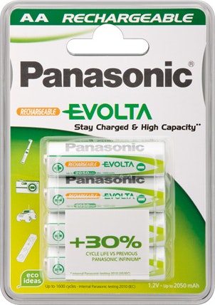 Pila Aa Panasonic evolta wentronic 1900 mah nimh 4bl blanco pack 4 recargables p064e 2050 62310 1.2 1.9ah 2.05ah bl4 p6p4bp1900..