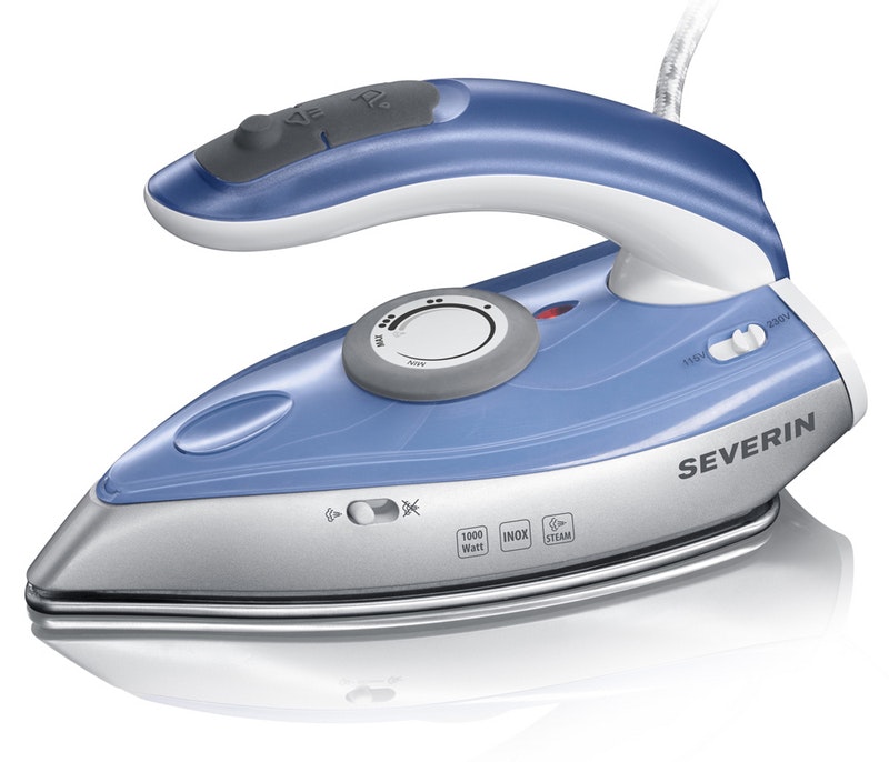 Severin BA 3234 Plancha vapor-seco Suela de acero inoxidable Azul, Plata 1000 W