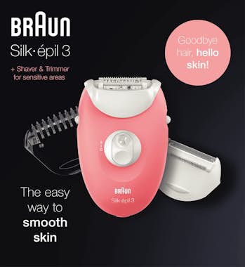 Braun Braun Silk-épil 3 81683691 depiladora Rosa, Blanco