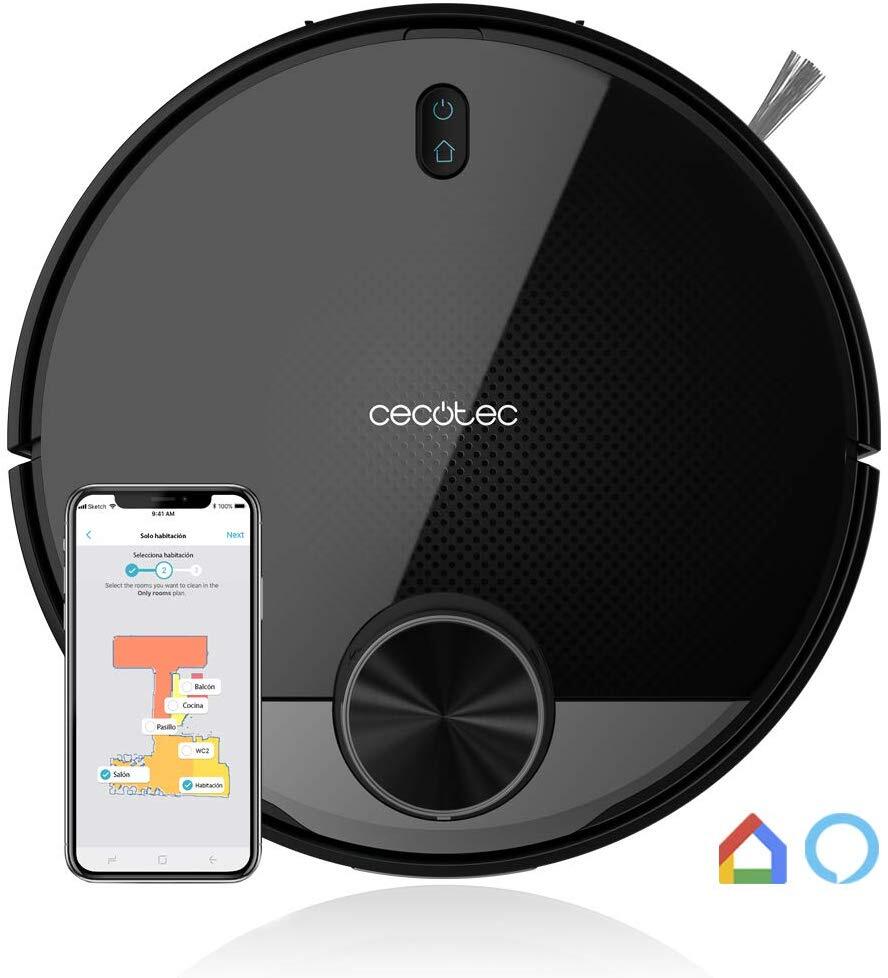 Cecotec Robot Aspirador Conga Serie 3490 Elite. 2300 Pa, Gestión y Edición de Habitaciones, App con hasta 5 Mapas,Barre, Aspira, Pasa la Mopa y Friega, Cepillo para Mascotas, Alexa y Google Home