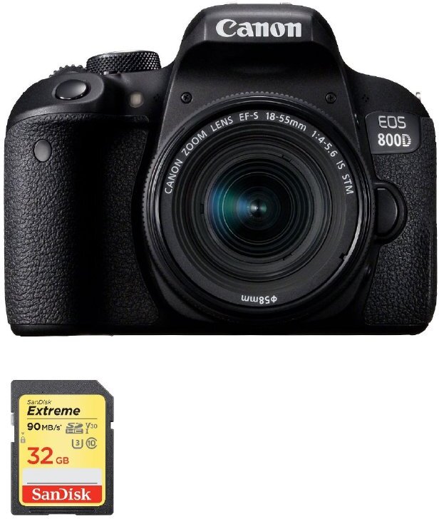 Canon CANON EOS 800D KIT EF-S 18-55mm F4-5.6 IS STM + 32