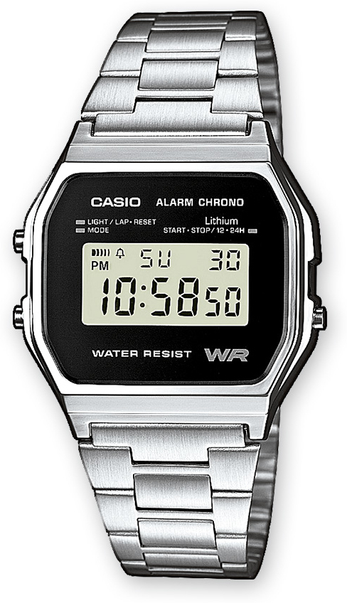 Reloj Digital Casio retro hombre acero plateado a158wea1ef de pulsera unisex