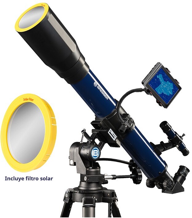 Bresser Skylux 70700 telescopio con adaptador para smartphone refractor eq y filtro solar 9618760lc1000