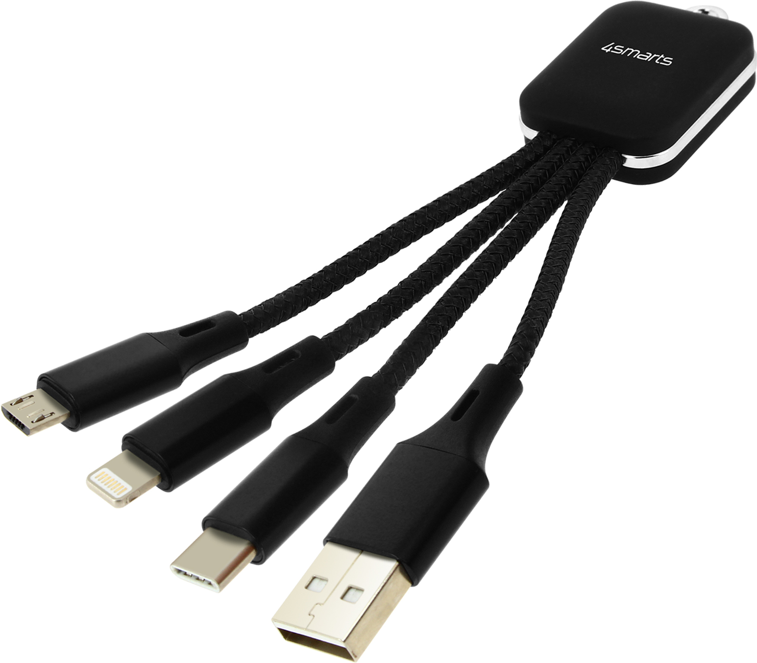 4smarts Cable de USB a Lightning, USB-C y Micro-USB 4Smart