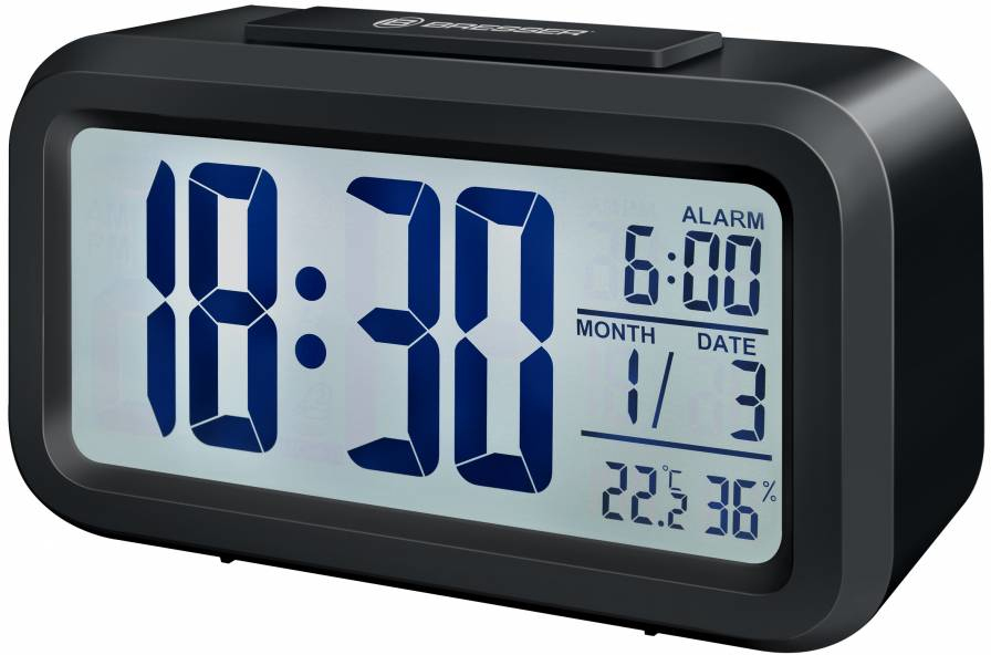 Bresser Optics Time Duo Reloj despertador digital Negro