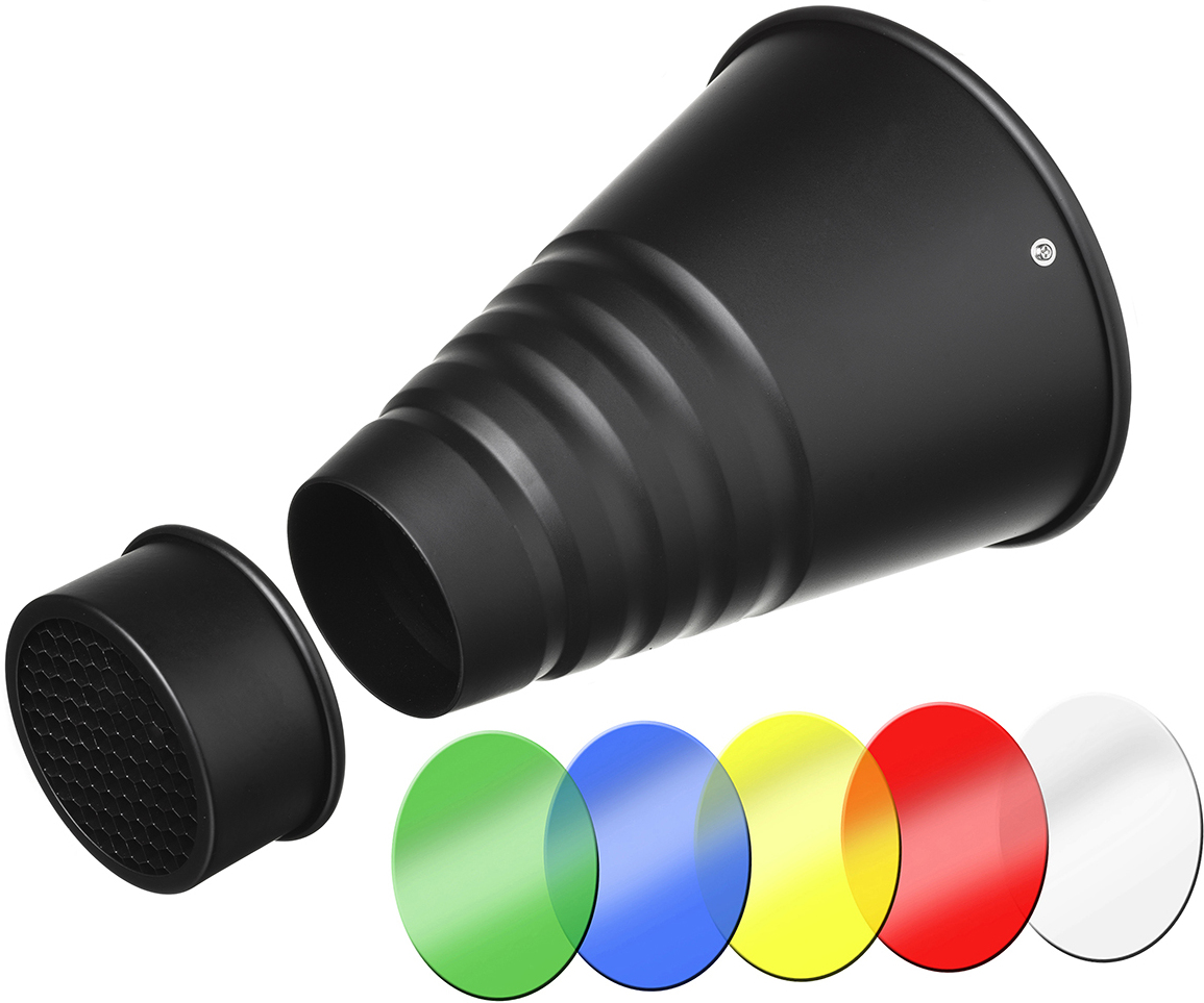Bresser Snoot para modificar luz de estudio fotografico en