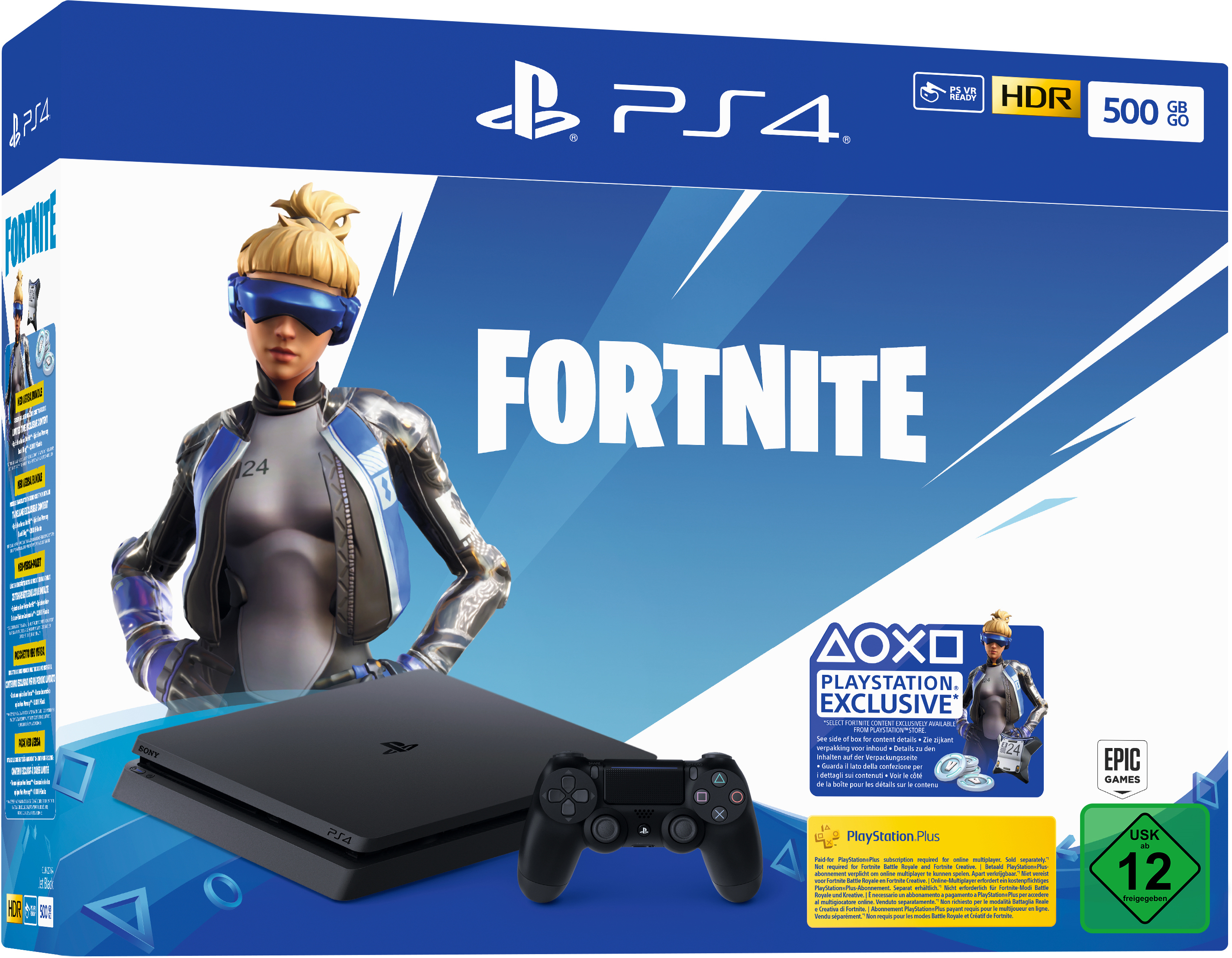Sony Sony PlayStation 4 Slim 500 GB + Fortnite Negro Wi