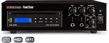 Fonestar Amplificador PA de 27W con CD y USB 12V 230V MA18C