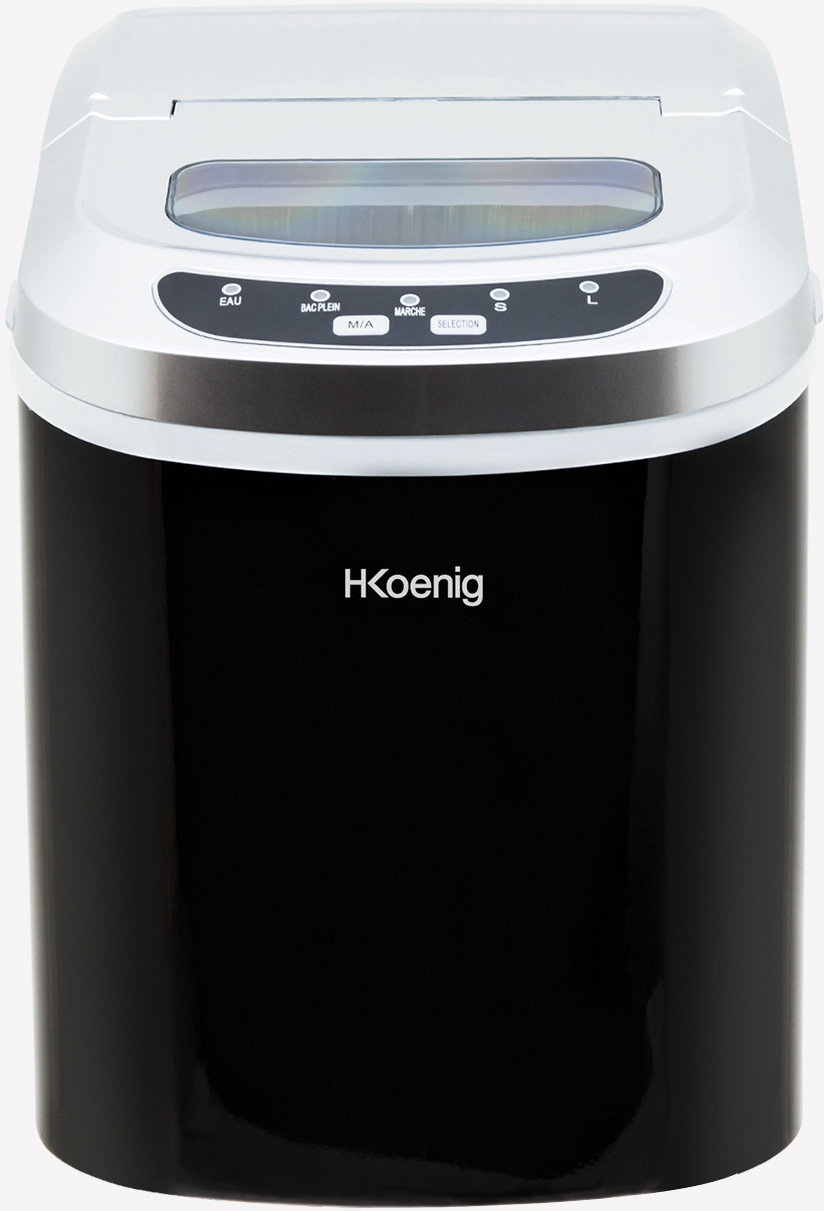 H.Koenig KB12 máquina de cubo de hielo Máquina para hacer cubitos de hielo portátil 12 kg/24h Negro, Blanco