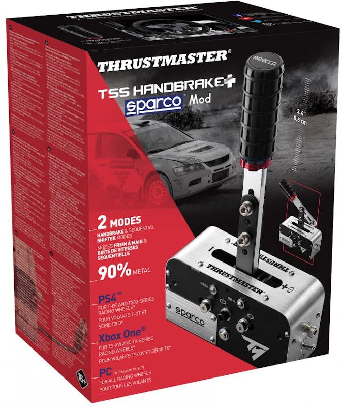 Thrustmaster TSS Handbrake Sparco Mod Negro, Acero inoxidable Freno de mano  Analógico PC, PlayStation 4, Xbox