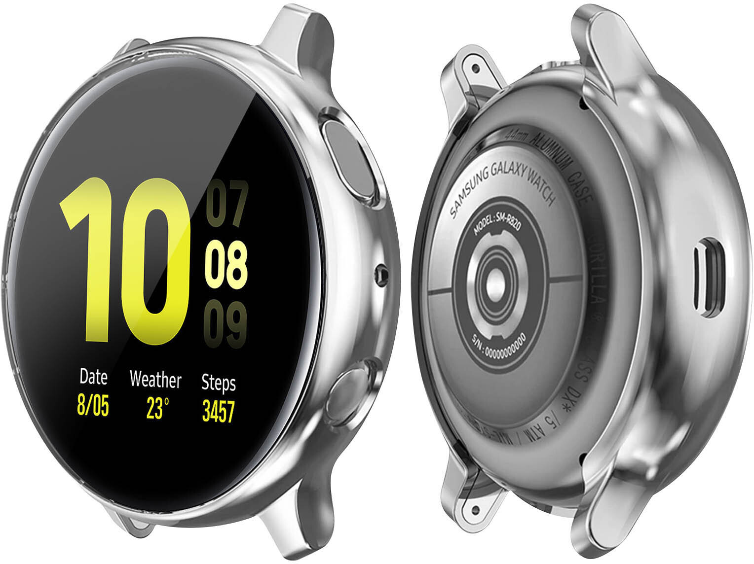 Compra Avizar Carcasa protectora Samsung Galaxy Watch Active2 44mm Silicona  Flexible - Plata | Phone House