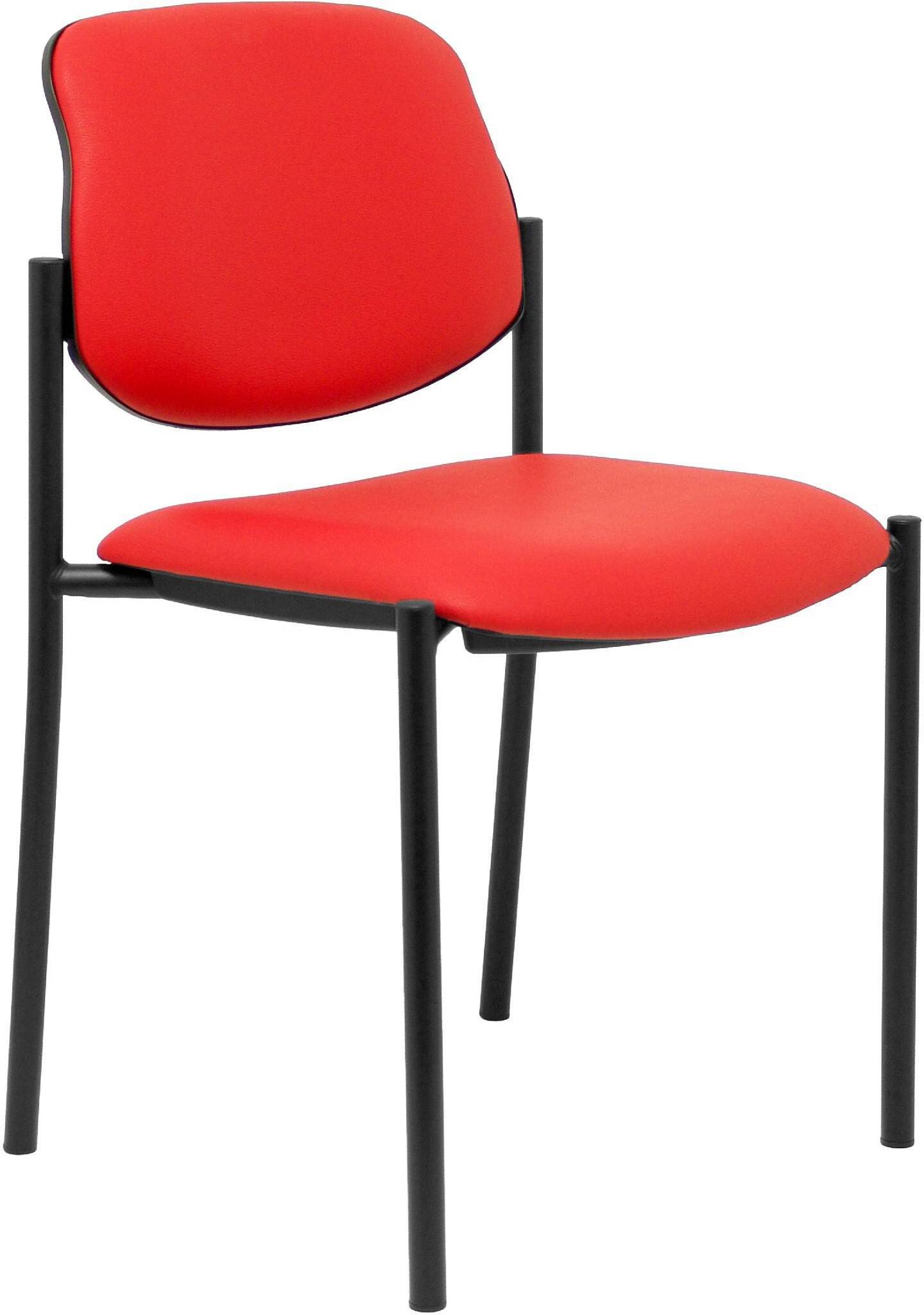 Piqueras y Crespo Silla fija Villalgordo similpiel rojo chasis negro