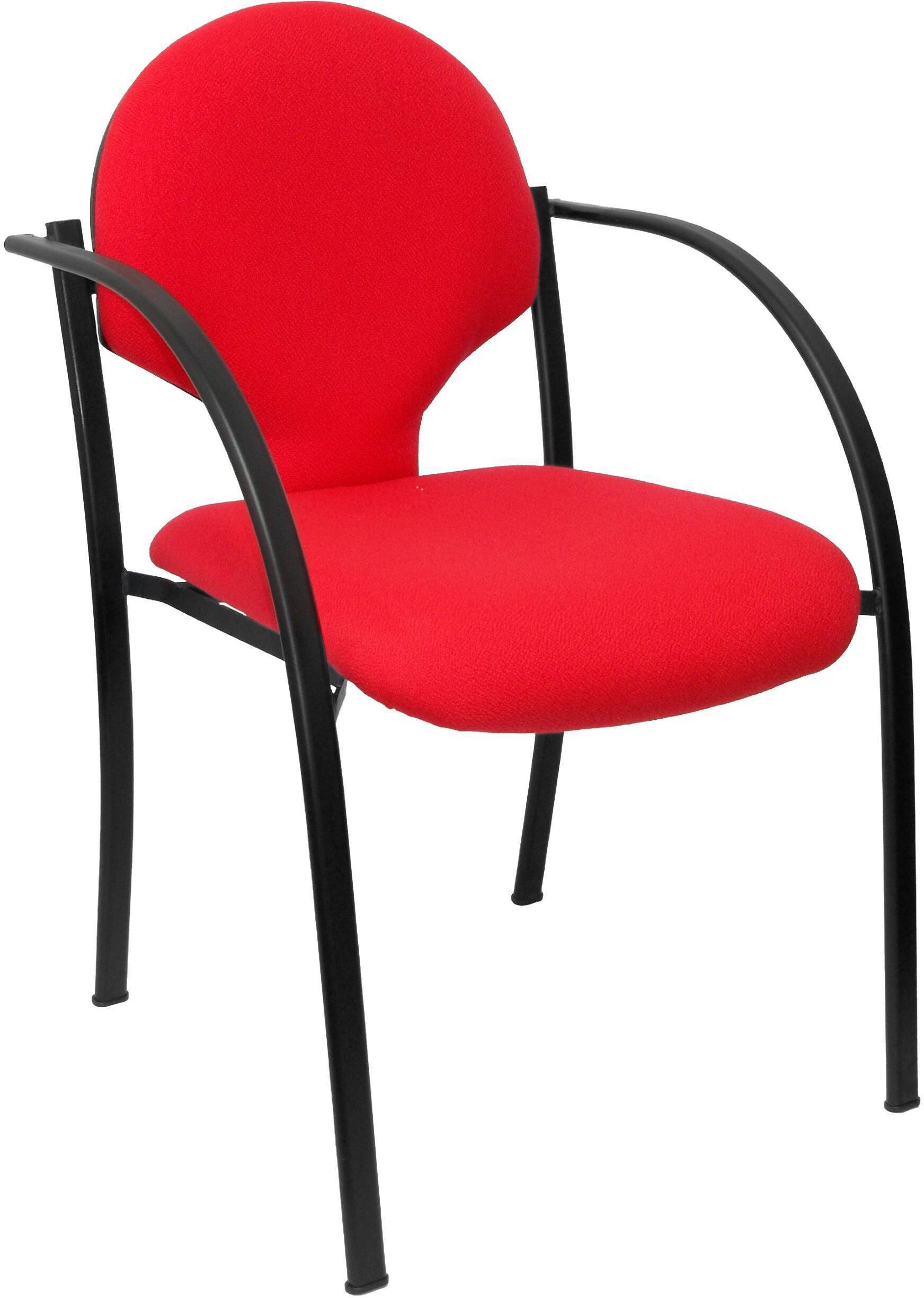 Pack 2 sillas Hellin chasis negro aran rojo