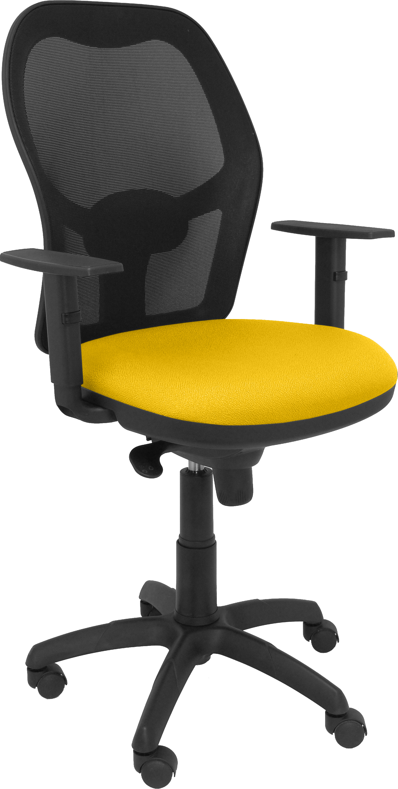 Silla De Escritorio operativa pyc jorquera amarillo brazos ajustables malla oficina regulables piqueras y crespo negra asiento bali 15snbali100