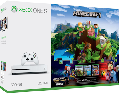 Microsoft Xbox One S 500GB + Minecraft Complete Adventure
