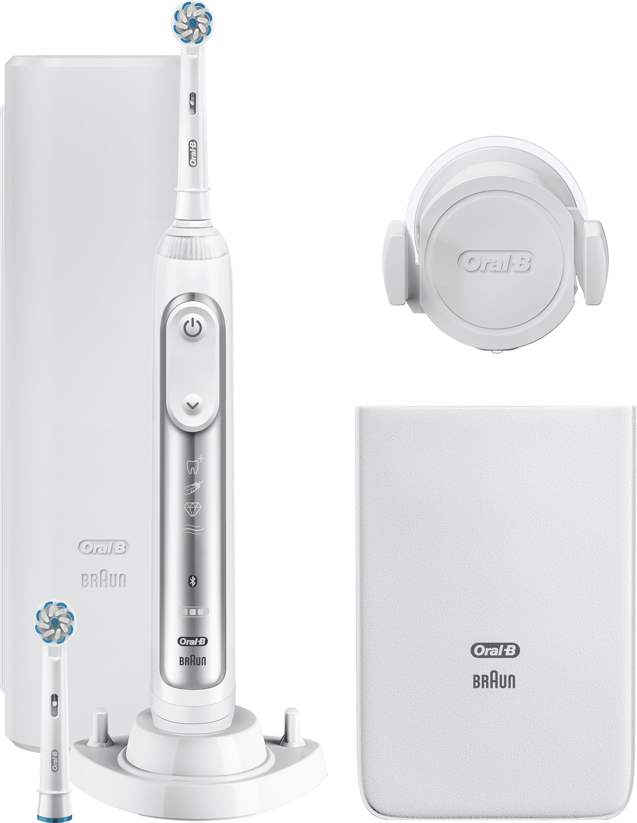 Oral-B Genius 80326257 cepillo eléctrico para dientes Adulto Cepillo dental oscilante Plata, Blanco