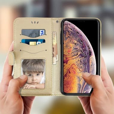 Avizar Funda iPhone XS Max libro billetera Unicornio - Or