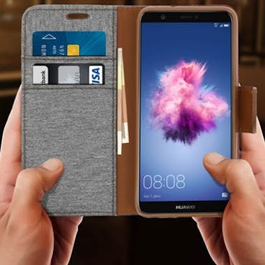 Avizar Funda libro Huawei P Smart billetera acabado tejid