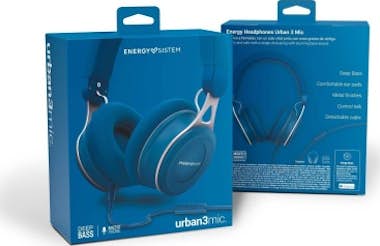 Energy Sistem Energy Headphones Urban 3 Mic Blue (Deep Bass, Com