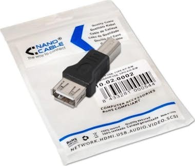 Nanocable Nanocable 10.02.0002 USB 2.0 B USB 2.0 A Negro ada