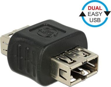Delock DeLOCK 2xUSB2.0-A USB2.0-A USB2.0-A Negro, Plata a