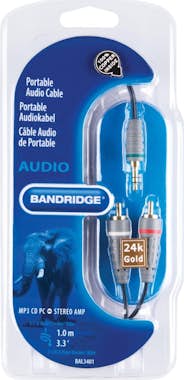 Bandridge Bandridge BAL3401 cable de audio 1 m 3.5mm RCA Neg