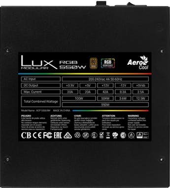 Aerocool Aerocool LUX RGB 550M unidad de fuente de alimenta