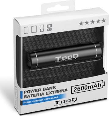 Tooq TooQ TQPB-1A26-B Litio 2600mAh Negro batería exter