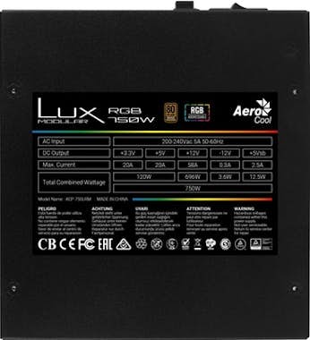Aerocool Aerocool LUX RGB 750M unidad de fuente de alimenta